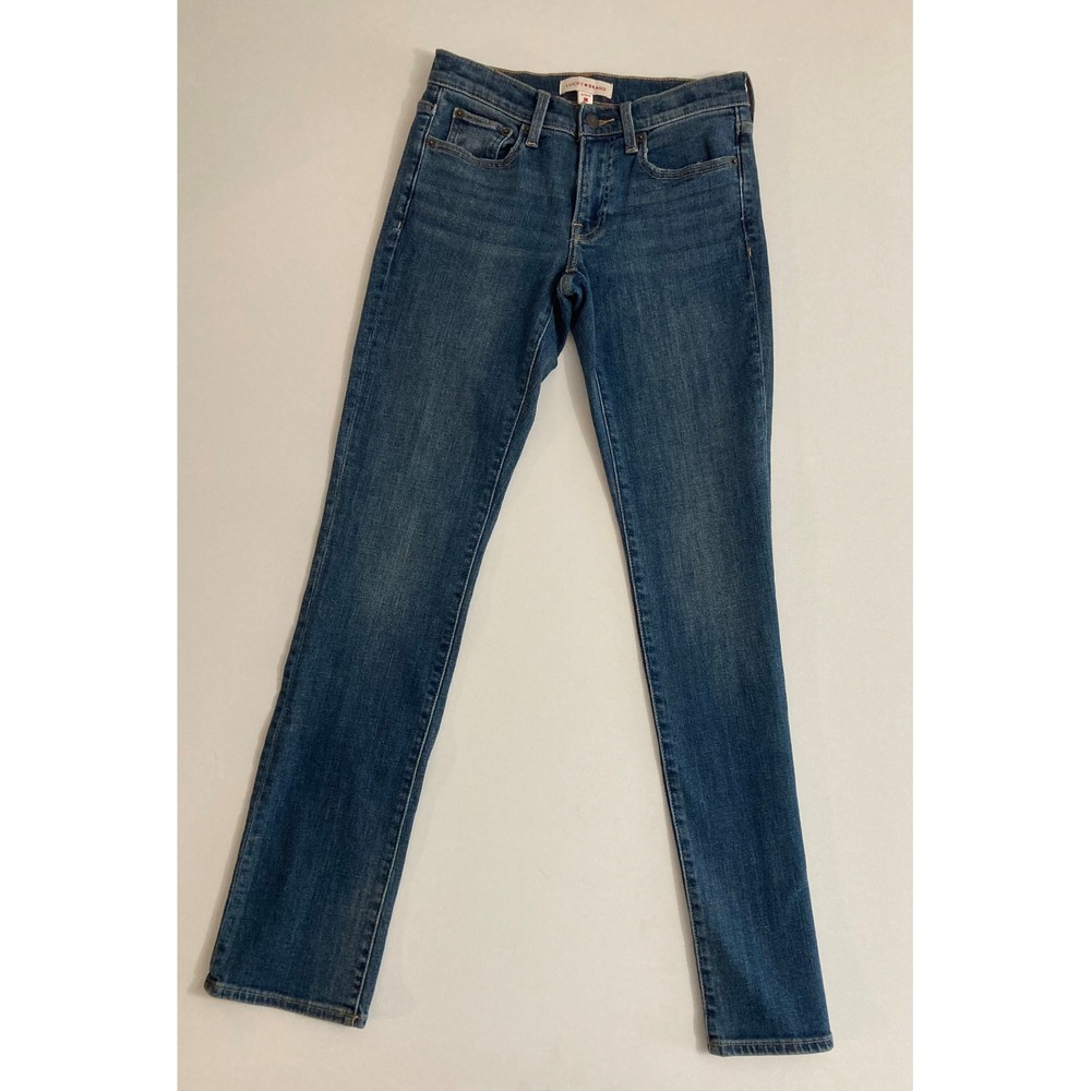 Lucky Brand Mid Rise Straight Leg Jeans Medium Wash Blue Denim Women Size 0/25 R
